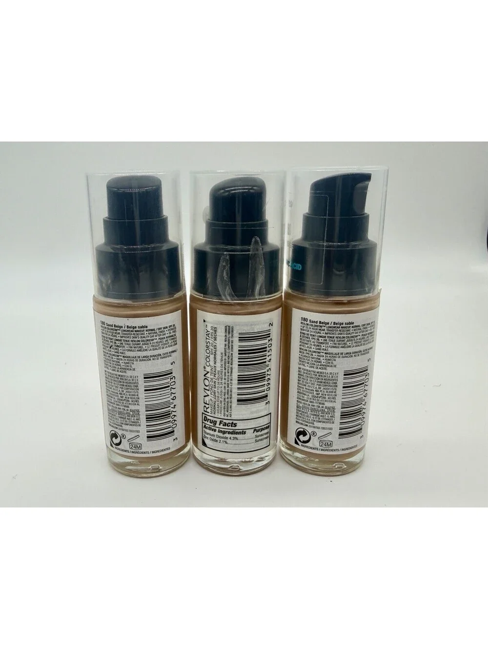 Lot of 3 Revlon ColorStay Longwear Makeup SPF 20 180 Sand Beige 1 oz Sealed